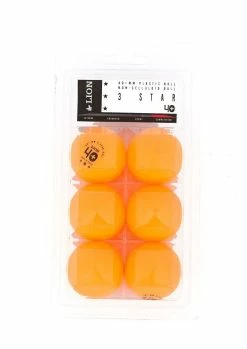 LION WET Three Star T/T Balls Orange 6pc