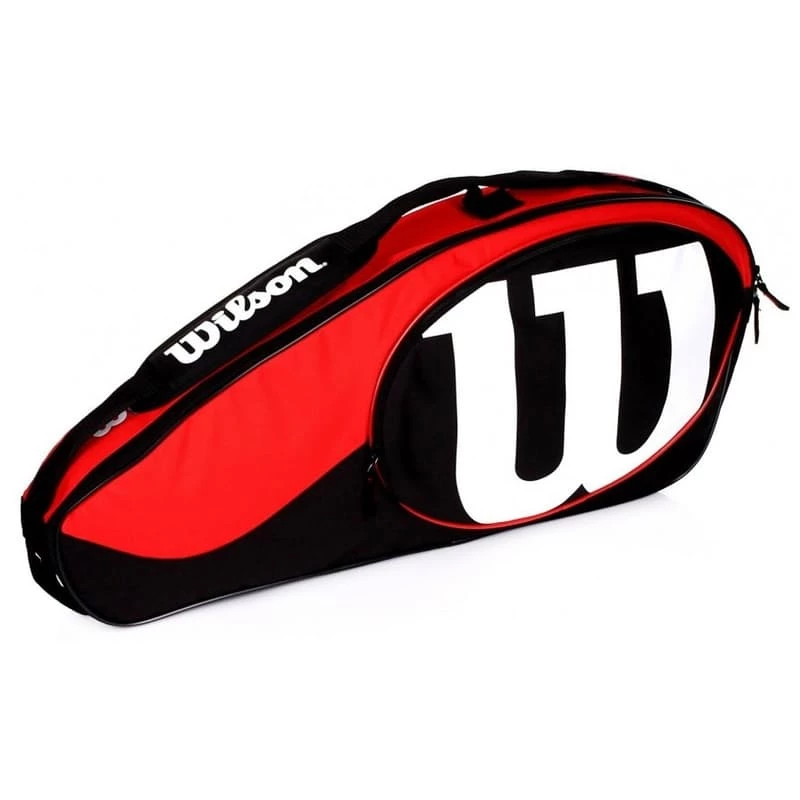 Wilson Match II 3 Pack Black/Red – Racket Bag 1 Wilson Match II 3 Pack Black/Red – Racket Bag
